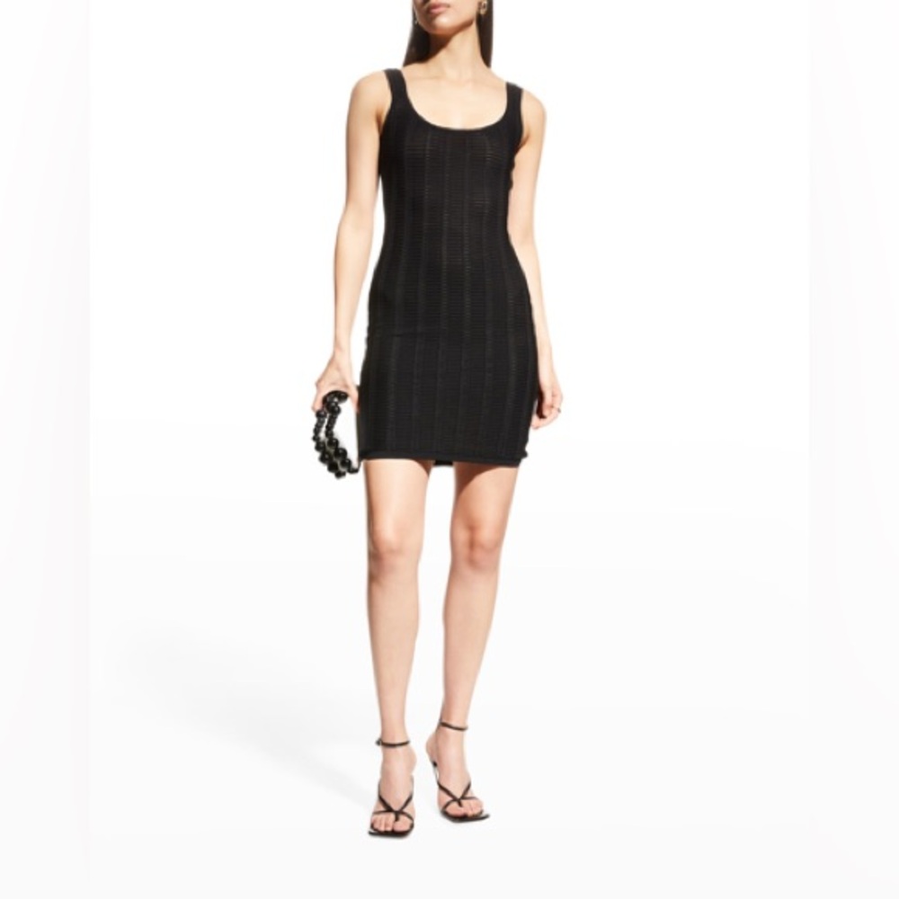 HERVE LEGER Shadow Stripe Body-Con Mini Dress Black LBD XS - Picture 8 of 8